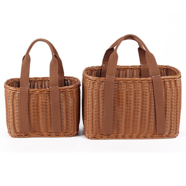 

rattan woven storage basket kitchen fruit vegetable basket market display picnic