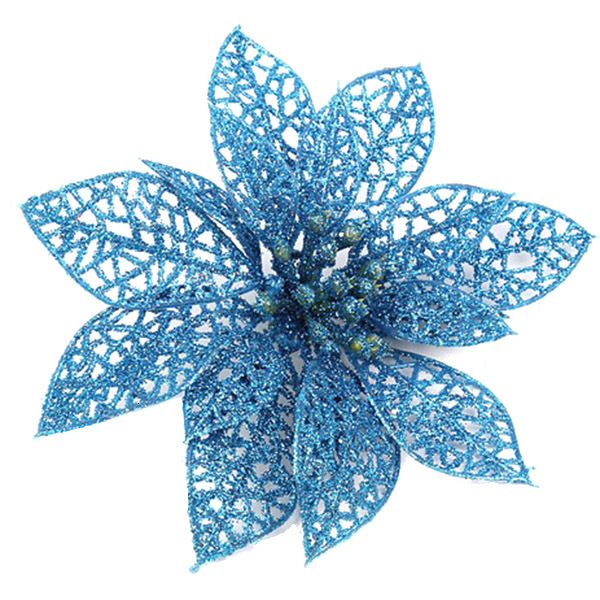 

party ornaments 12/24pcs flower glitter xmas christmas tree decor supplies lad-sale 17ao