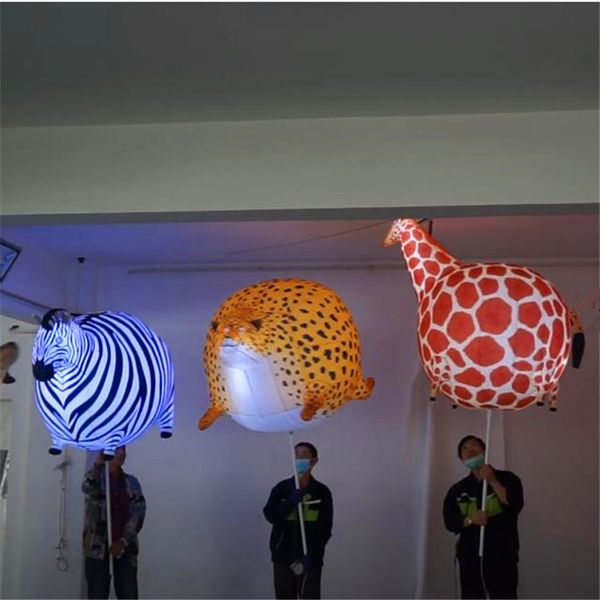 Yağ Şişme Timsah Zürafa Leopar Şişme Balon Flamingo Zebrawith Işık ve CE Blower Parade Dekorasyon Için