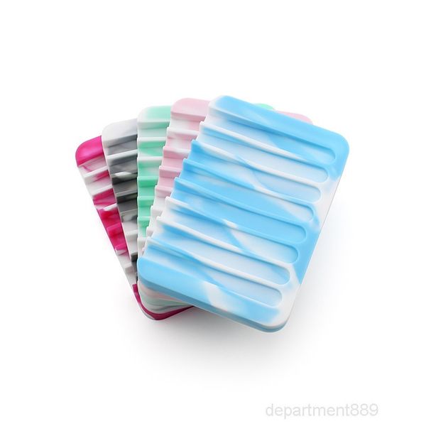 

multicolor silicone dish tray holder soap box case container wash shower storage stand home bath accessories owf3012