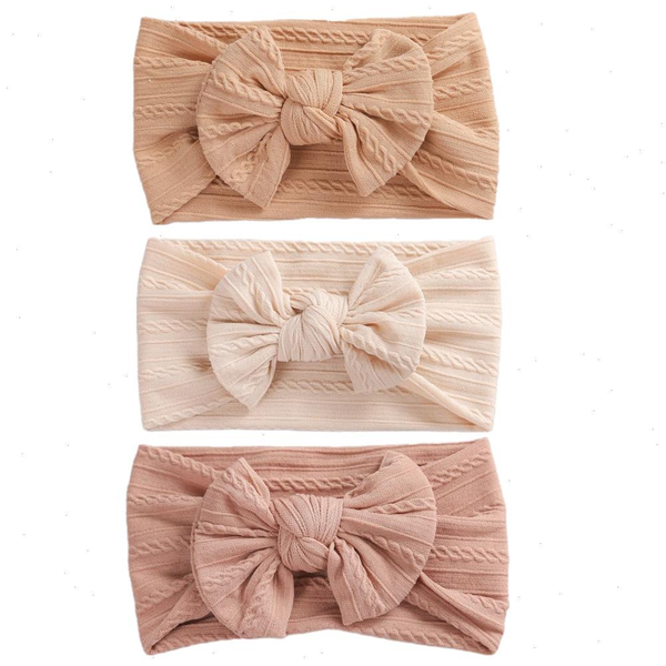

3pcs lot cable knit baby headbands for children elastic girl turban hair bands newborn headwrap accessories, Slivery;white
