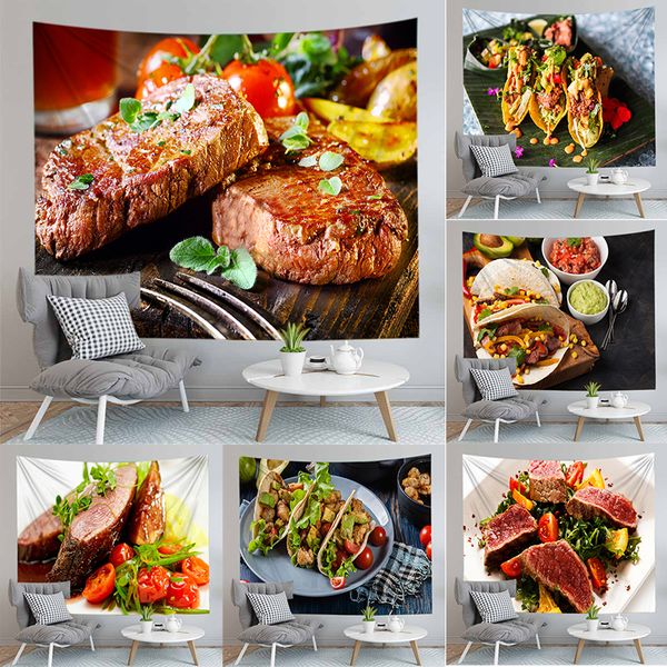 

3d food printed large hippie bohemian tapestries wall decor