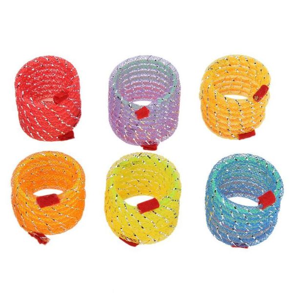 

cat toys 6pcs funny pet flexible spring toy kitten interactive color random