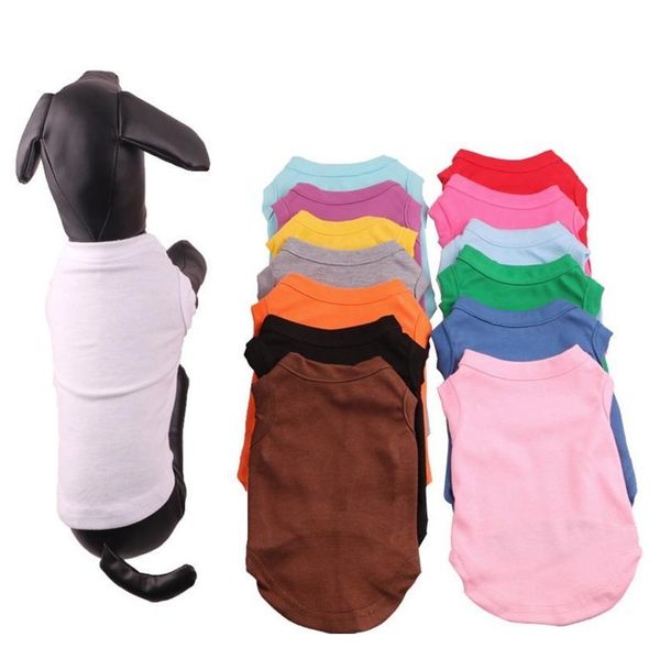 

pet clothes puppy dog cotton shirts solid color pet dog t-shirt pet spring summer t shirts dog sleeveless animal ca jllteu mx_home