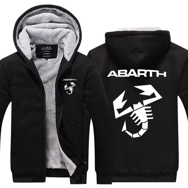 

male jacket winter fashion new arrive thicken abarth sweatshirt clothes winter hooded coat 201020, Black