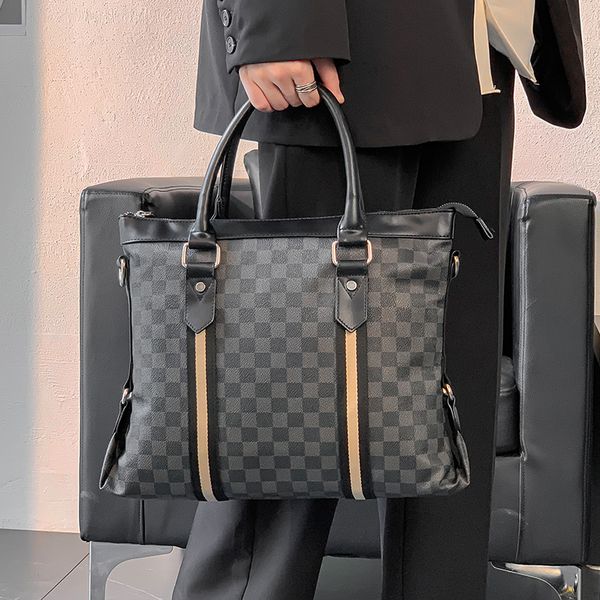 

tidog leisure business handbag fashion korean plaid leather briefcase