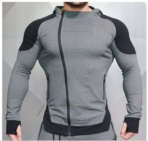 

zogaa men's plus size hoodies sports slim hooded color matching sweatshirts men jackets jackets and coats with hoods, Black;white