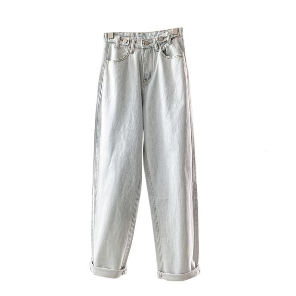 

2021 new light blue high waist loose wide leg women denim pants jeans korean trousers female pantalon qy5s
