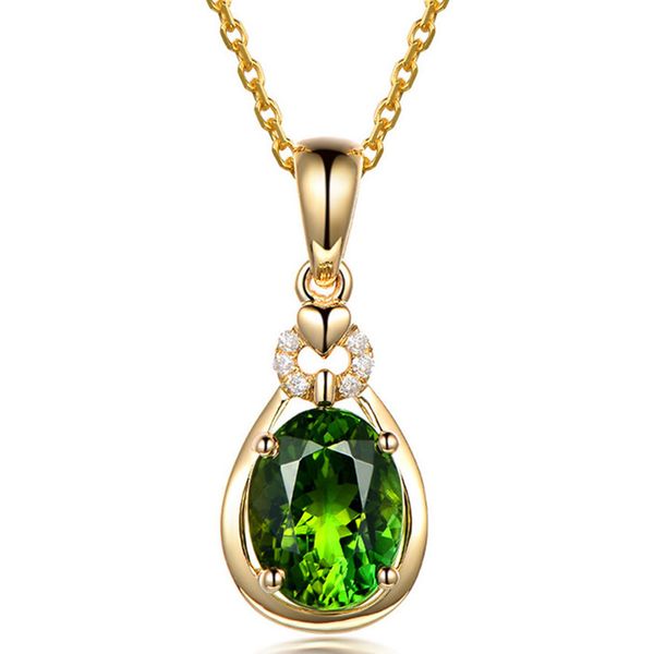 

14k gold color emerald small pendant necklaces for women green crystal gemstones diamonds vintage bijoux party jewelry choker q1113, Silver