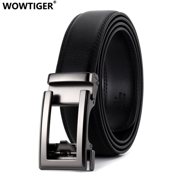 

wowtiger black luxury cowhide leather 35mm fashion designer belts for men sliding automatic buckle ratchet men belt y200520, Black;brown