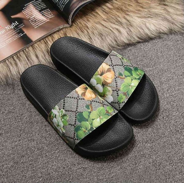

brand designer women leather sandals summer flat slippers printing fashion beach big head, Black