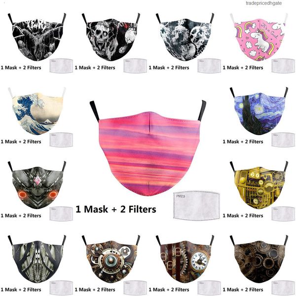 

clown print face big funny fabric masks mouth cover reusable protection dust w l3nf