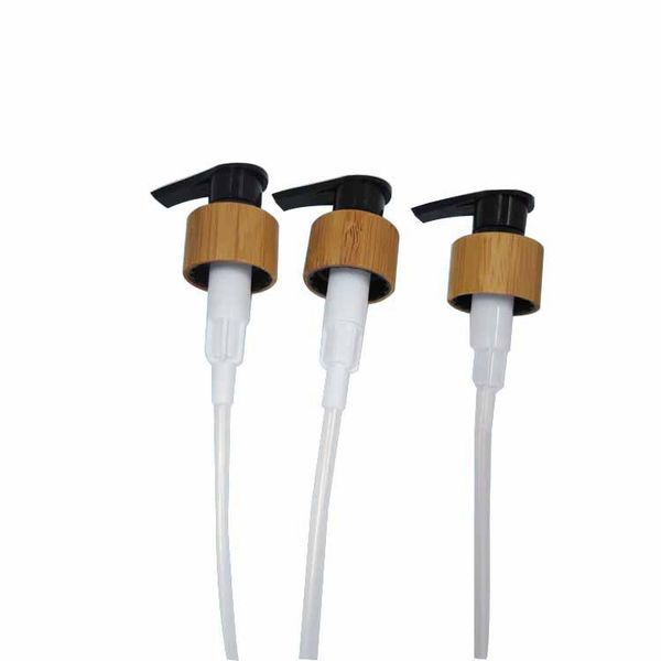 

10pcs 24/410 bamboo black press pump head cap lid for shower gel/body wash/lotion/emulsion refillable bottle turn left and right