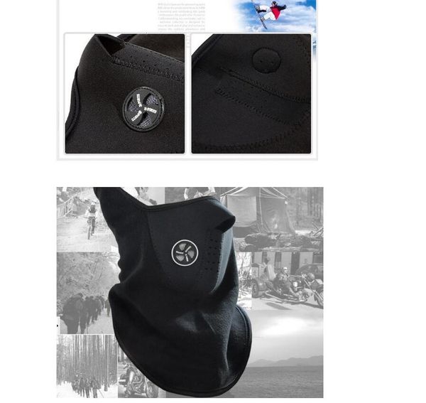 

лицо велосипедная маска ветрозащитные зимние лыжи спортивные велосипедные мотоцикл крышка для наружной маски теплые шарф головные уборы шеи, Black