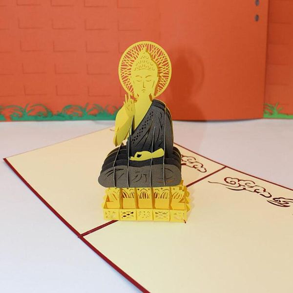 

creative cards 3d handmade carving traditional buddhism sakyamuni paper invitation greeting cards postcard gift invitation card