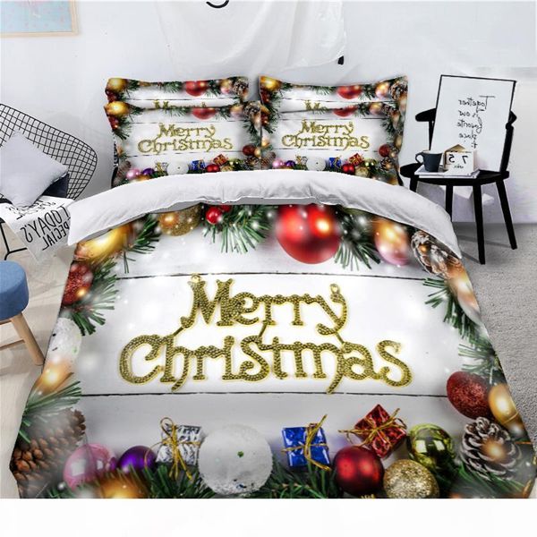 

europe christmas theme print bedding set new year gift box decor duvet cover set upscale textile single double bedding