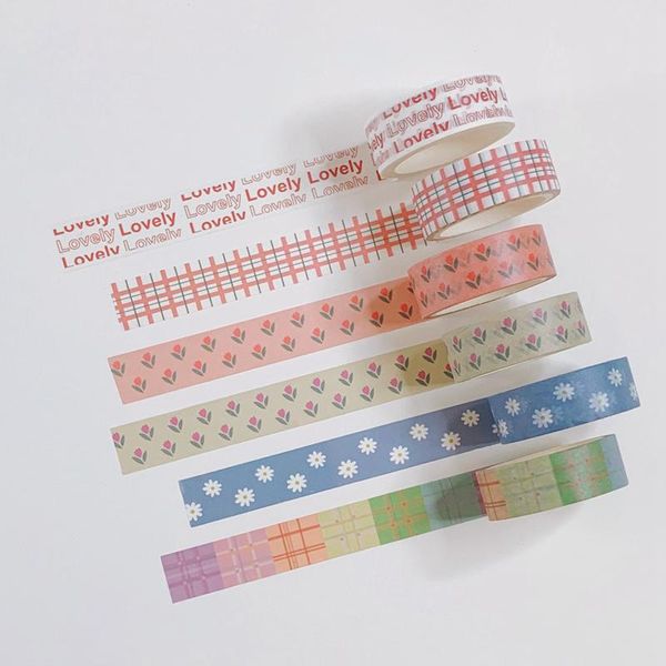 

5Pieces/Lot Washi Tape Tulip alphabet Love And Paper Adhesive Tape Love Flower Washi Tape Hand Account Decorative Stationery Adhesive 2016