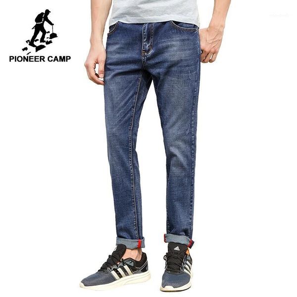 

pioneer camp jeans men brand clothing slim male casual pants cotton denim trousers for men1, Blue