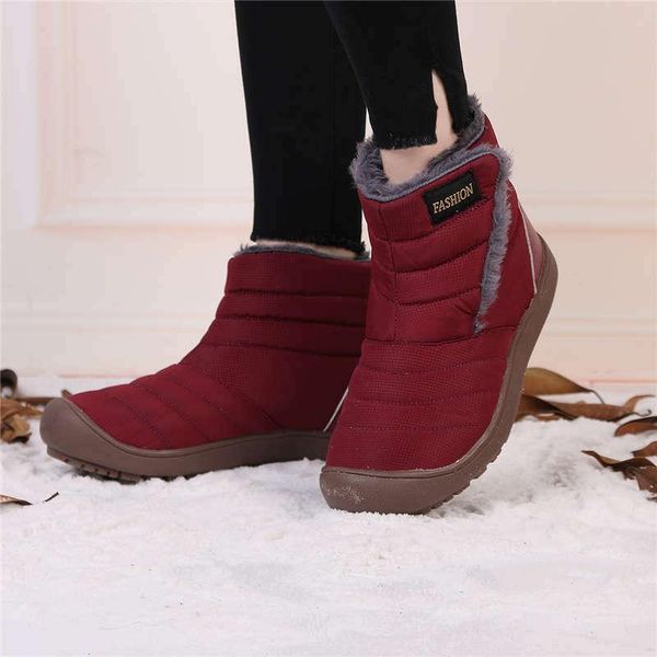 

2020 winter boots women winter shoes mid-calf waterproof snow boots warmest fur female shoes woman footwear chaussures t2, Black