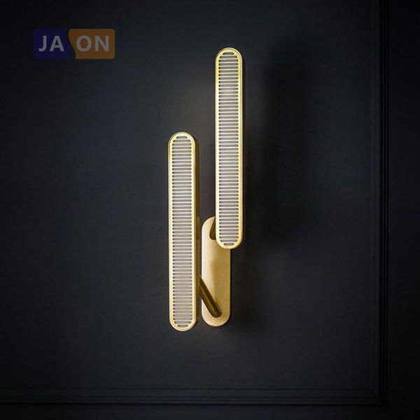 

wall lamp led postmodern copper golden light sconce for bedroom corridor
