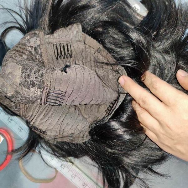 

headband wig virgin human hair brazilian silky straight wig natural color, Black