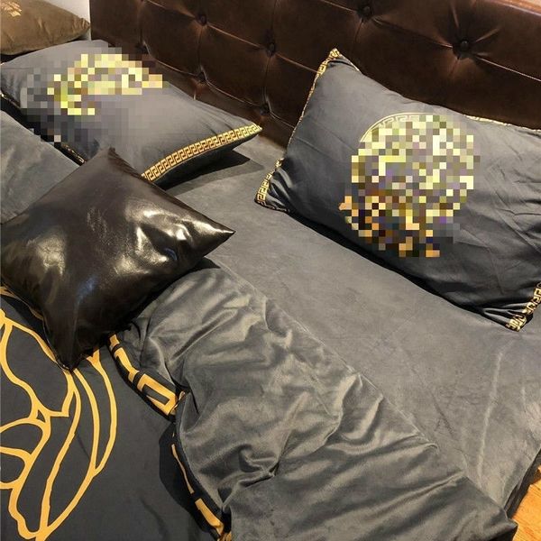 

chaoku fashion washed cotton 4-piece set 1.8m 2.0 double lace sheet solid color quilt bedding duvet cover