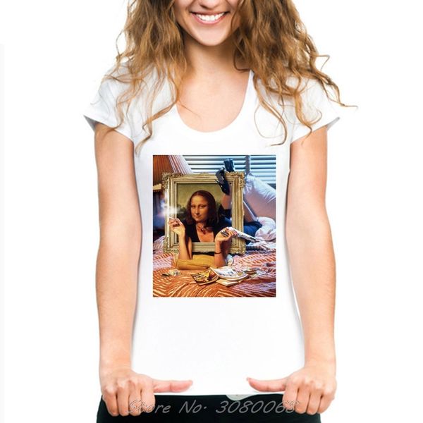 

sport the mona lisa harajuku casual t-shirts women clothes pulp fiction short sleeve tshirt summer streetwear tees female t-shirt