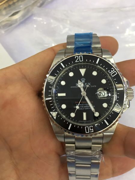 

mens watches 43mm automatic movement sweep mechanical watch new diving ceramic bezel original clasp wristwatch gift, Slivery;brown