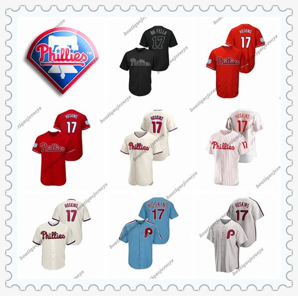 

men women youth philadelphia phillies 17 rhys hoskins #00 home 2020 custom jerseys baseball jersey, Black