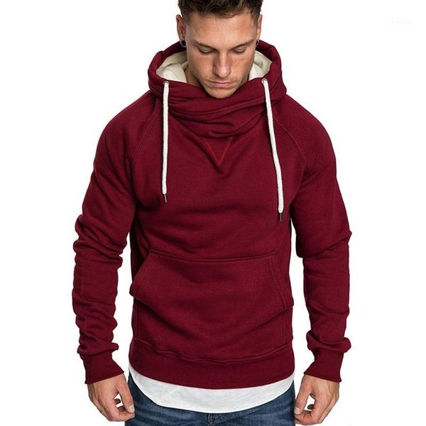 

men's hoodies & sweatshirts drop 2021 fashion design men solid casual sporting hoody turtleneck fleece hoody1, Black