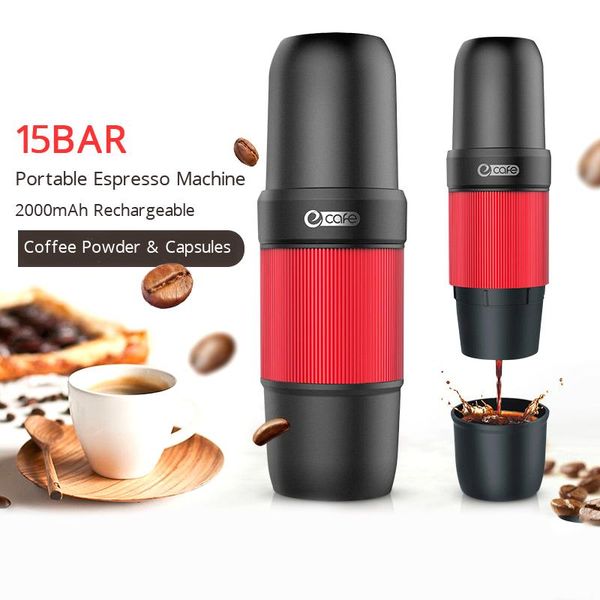 

new usb chargeable espresso maker 15bar espresso coffee machine portable outdoor travel coffee dual use