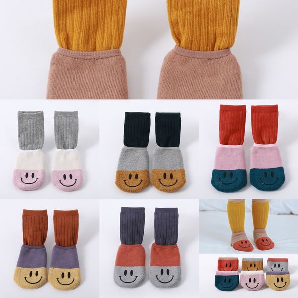 

autumn and winter new terry thickened children's floor antiskid dispensing glue toddler baby and board socks baby socks ctw7e, Black
