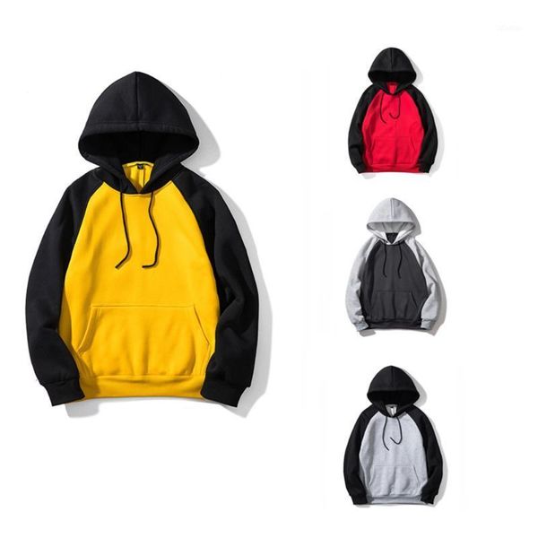 

men's hoodies & sweatshirts fashion men women 2021 spring autumn male casual man multicolor patchwork hoodie sweatshirt 1, Black