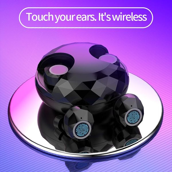 

headphones & earphones wireless bluetooth headset 5.0 tws sports mini in-ear noise-cancelling rotating charging pod