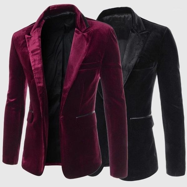 

zogaa men burgundy velvet jacket 2020 brand new slim fit men coat single button wedding formal business dress casual blazer1, White;black