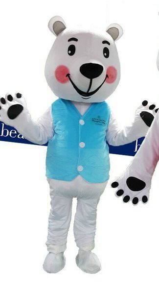 

mascot costumes polar bear mascot costume suit dress clothing halloween outfit, Red;yellow