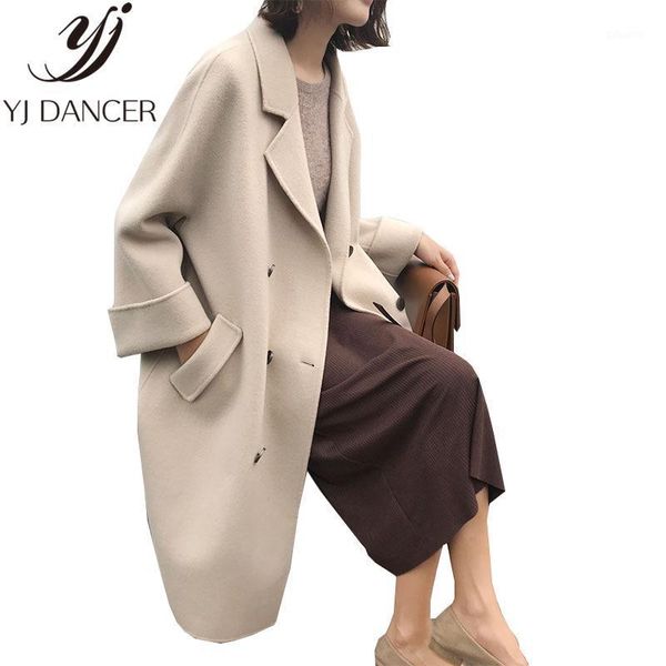 

2020 winter fashion women's clothing keep warm long section leisure slim fit woolen coat women's coat ljj00481, Black