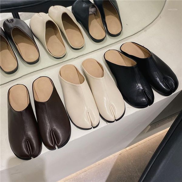 

slippers busy girl al9001 women's pump mule split toe shoes comfortable flat for women and ladies1, Black