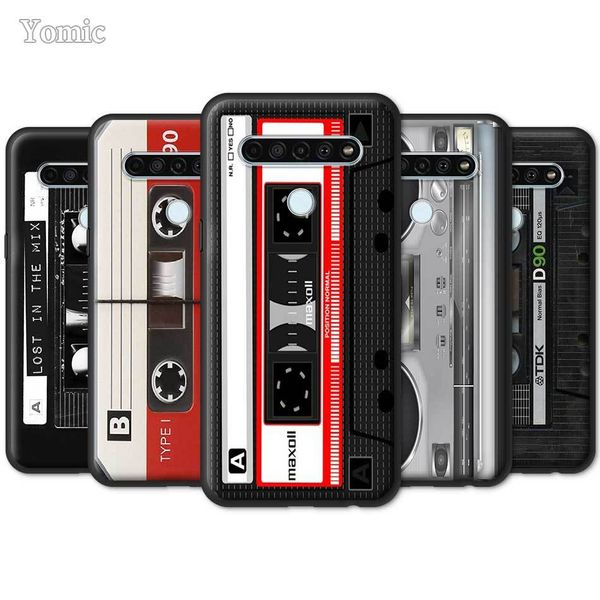 

retro side old style cassette tape чехол для lg k40s k41s k61 k50s g6 g7 g8 thinq k40 k51s q51 q70 q60 q61 soft black обложка телефона