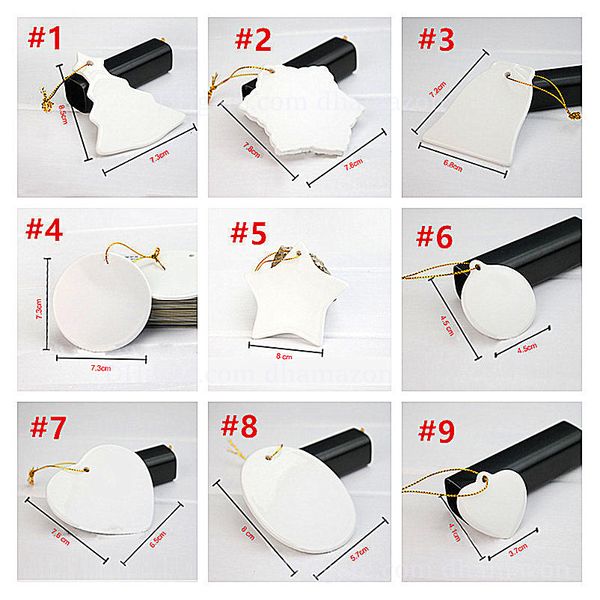 

creative sublimation ornaments blank christmas ceramic heat pendant transfer printing diy ceramic ornament 9 styles acce
