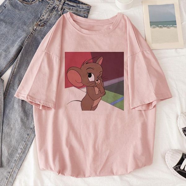 

new fascinating mouse shirt women sistin harajuku ulzzang tumblr kawaii femme shein casual friends blouse women, White