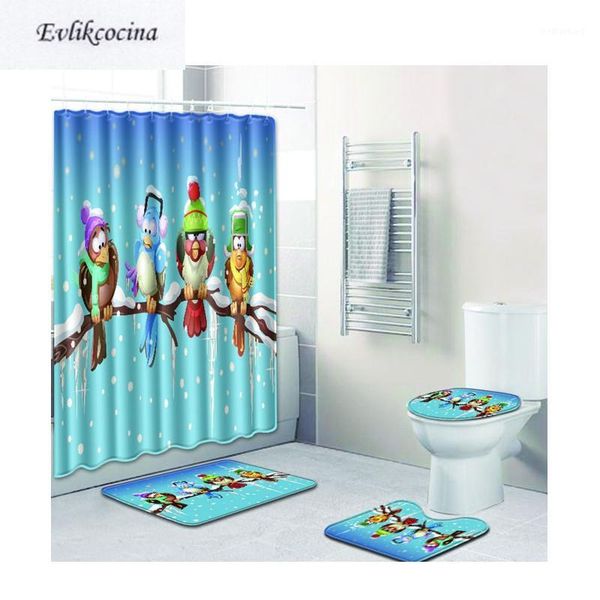 

bath mats 4pcs bird talk on tree banyo bathroom carpet toilet mat set tapis salle de bain alfombra bano tapete banheiro1