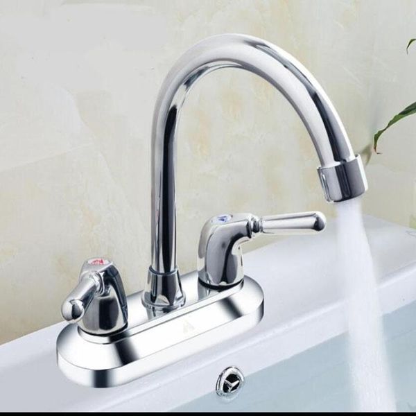 

bathroom sink faucets double handle basin faucet silver wall mounted baking solid brass specail mixer tap & cold water