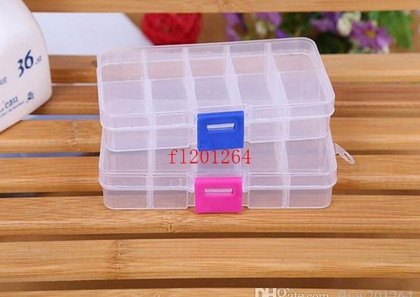 

fedex dhl adjustable 10 compartment plastic clear storage box for jewelry earring tool conta jlldhl mxyard