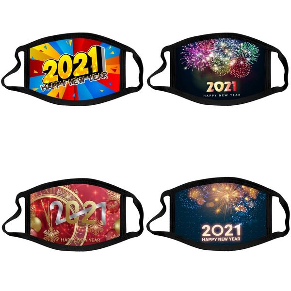 

2021 pattern mouth masks washable men women fashion face mask reusable dustproof foldable happy new year 2 49nxc j2