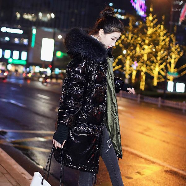 

2020 new autumn winter long model women's long sleeve jacket coat warm fashion solid office lady female zipper parkas c2461, Black
