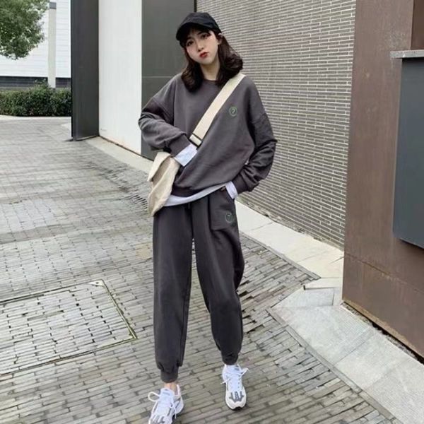 

y0g0n pants casual suit fashion spring sweater sweaterwear 2019 new korean version of sweater women net red student foreign style playful tw, Gray