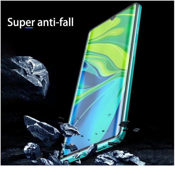 

magnetic metal adsorption double-sided glass case for xiaomi poco x3 nfc 9c max3 9a 10 9 note 10 redmi jllttt