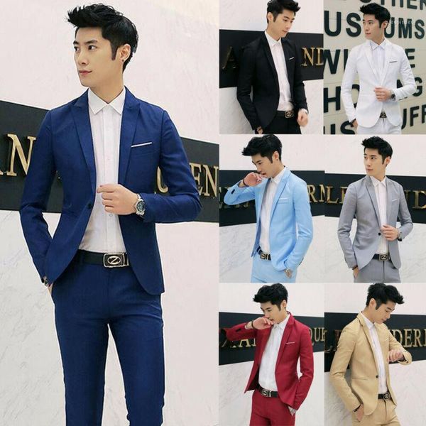 

fashion stylish men casual slim formal single button blazer coat street bussiness office blazers1, White;black