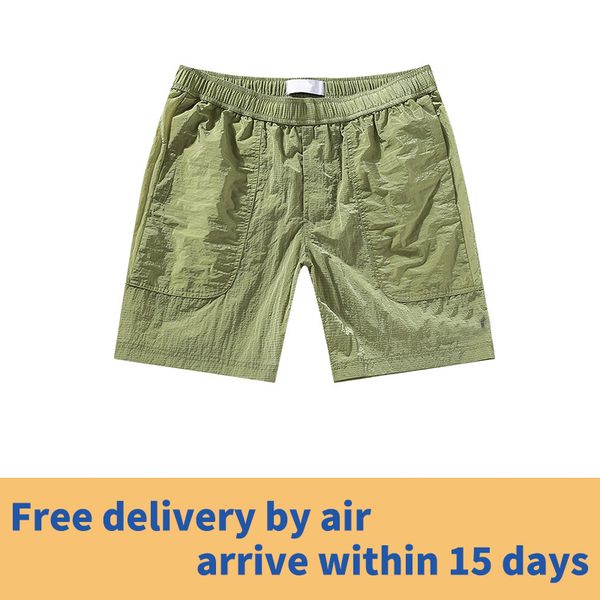 

stone pirates 20ss summer slim metal nylon tear resistant reflective fabric shorts breathable and comfortable mesh lining, White;black